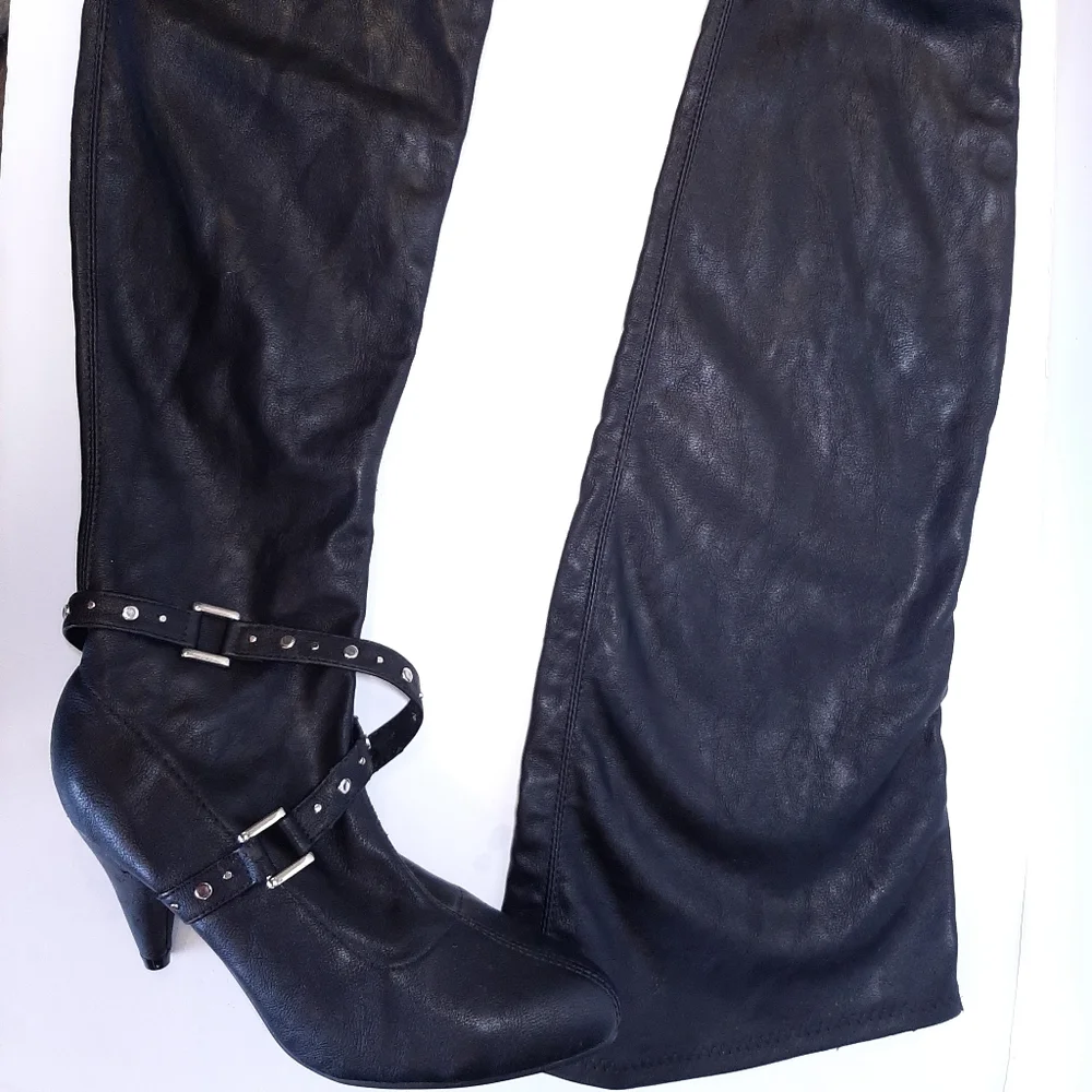 Chinese Laundry Over The Knee Faux Leather Boots Thigh High 5.5 Kingston